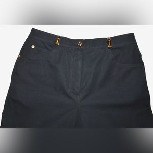 ST. JOHN SPORT MARIE GRAY SIZE 6 BLACK STRETCHY STRAIGHT LEG CASUAL PANTS